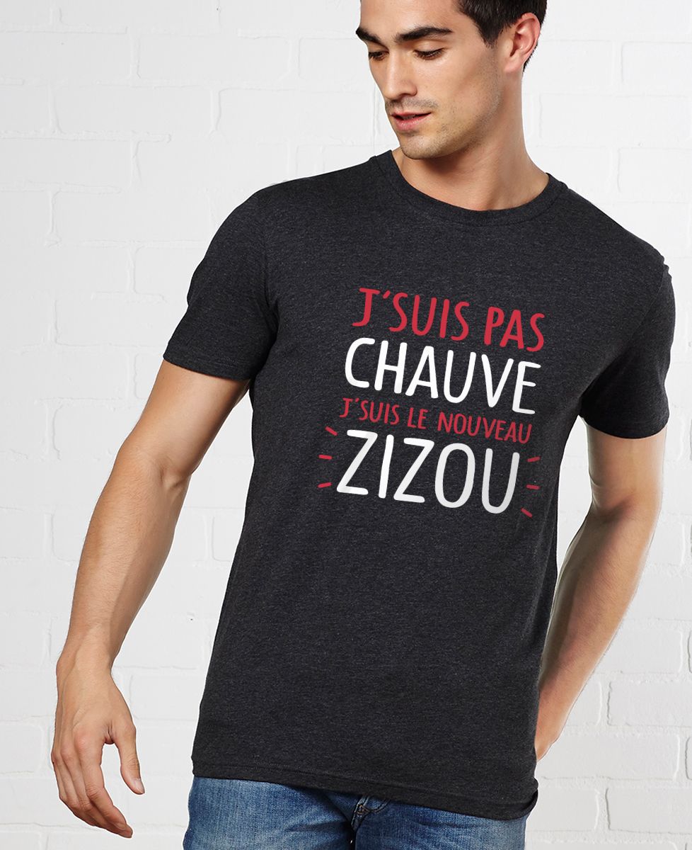 T-Shirt homme J'suis pas chauve j'suis le nouveau Zizou