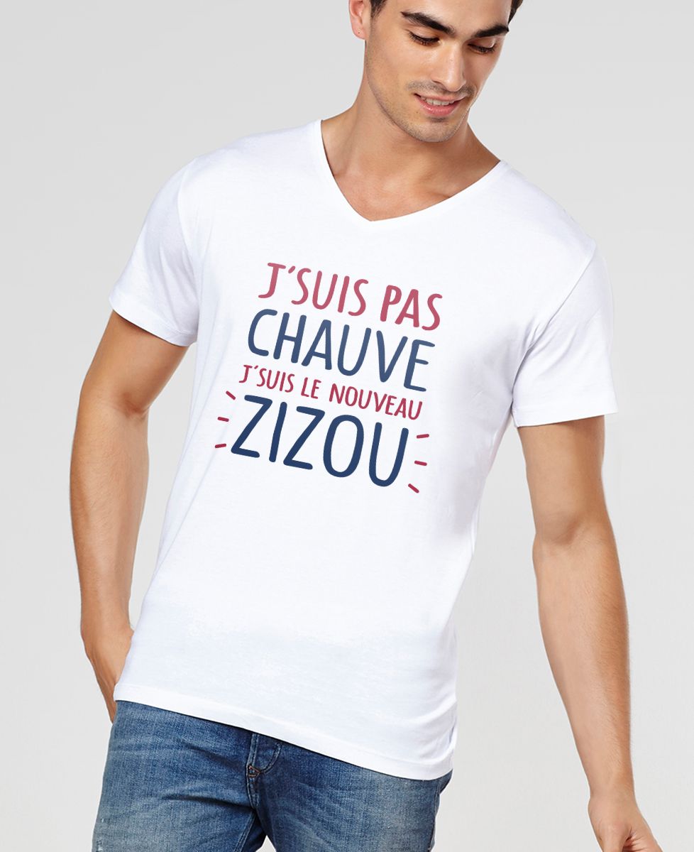 T-Shirt homme J'suis pas chauve j'suis le nouveau Zizou