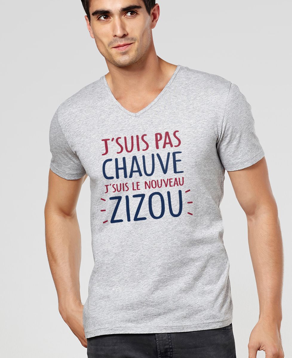 T-Shirt homme J'suis pas chauve j'suis le nouveau Zizou