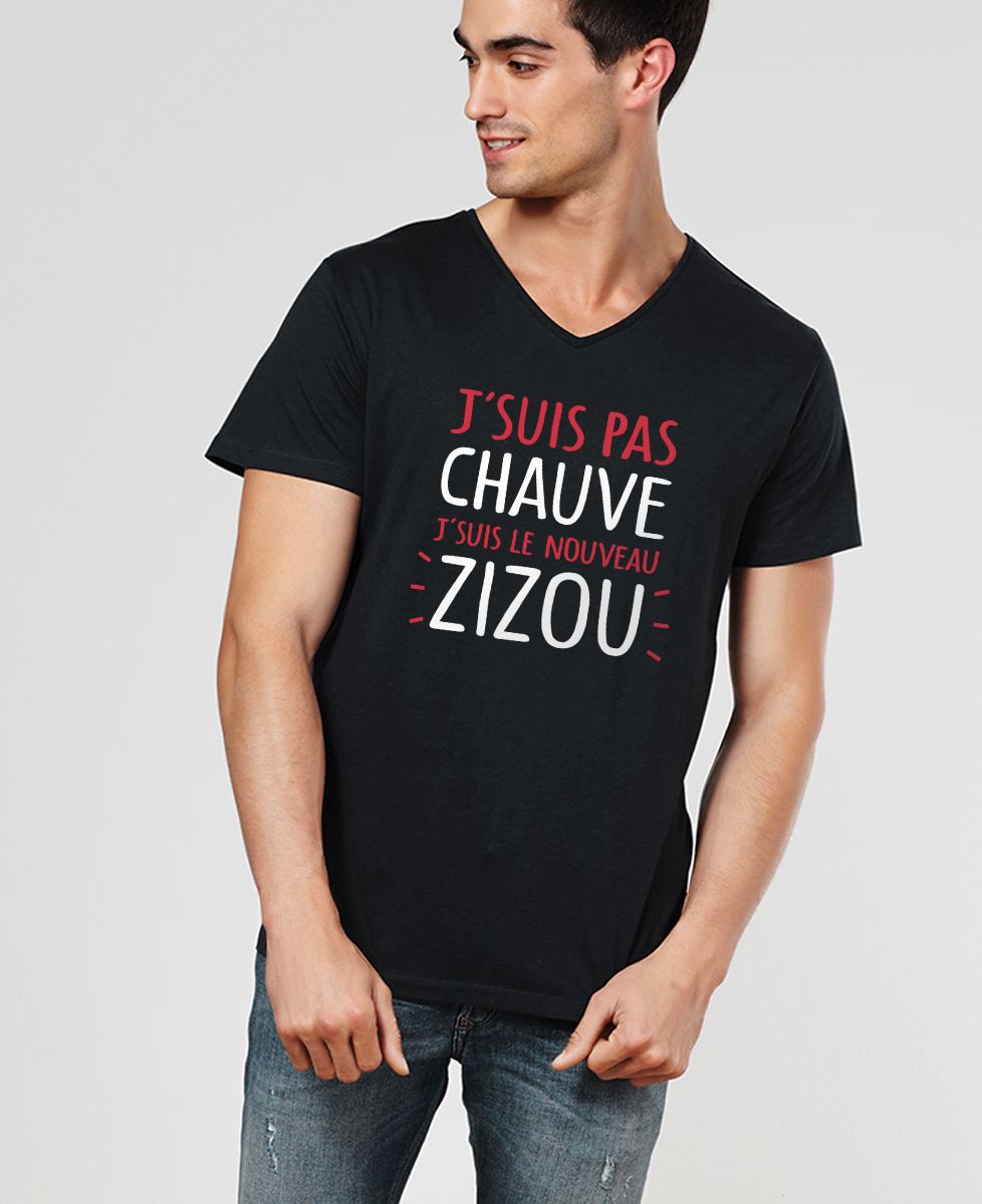 T-Shirt homme J'suis pas chauve j'suis le nouveau Zizou