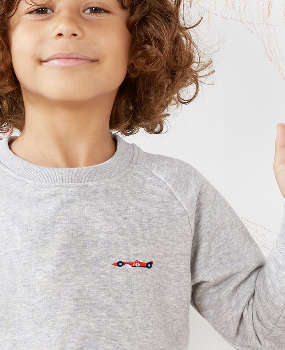 Sweatshirt enfant Formule 1 rouge (brodé)