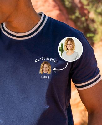 Filgood men's recycled t-shirt Customized "All you need is" - Couple gifts