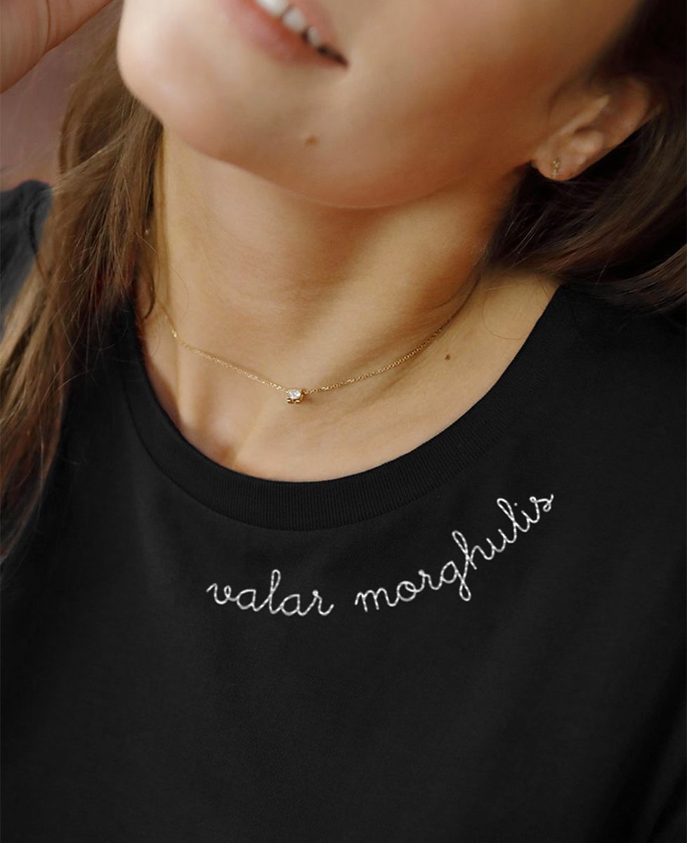 T-Shirt femme Valar morghulis (broderie col)