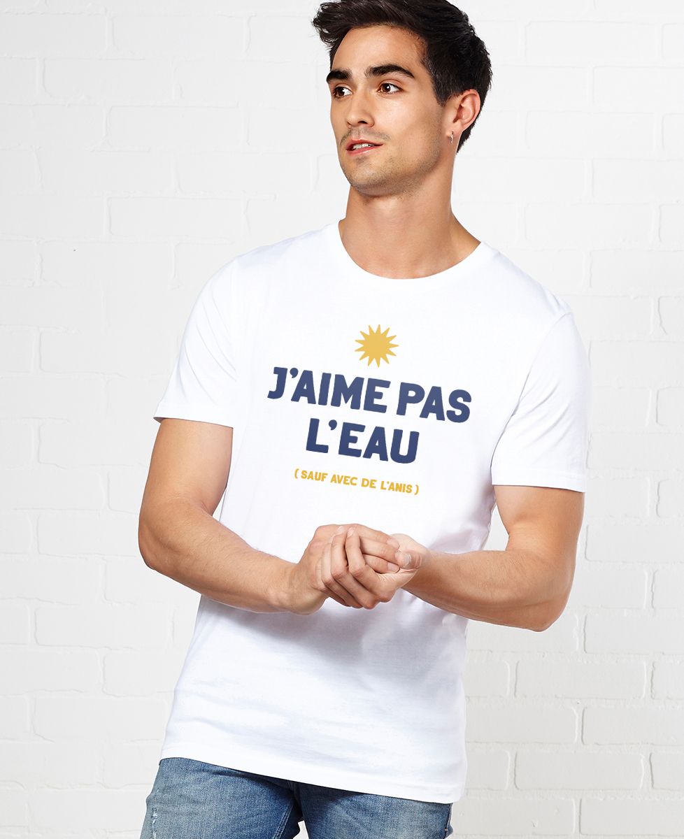 T-shirt homme J'aime pas l'eau - Apéro