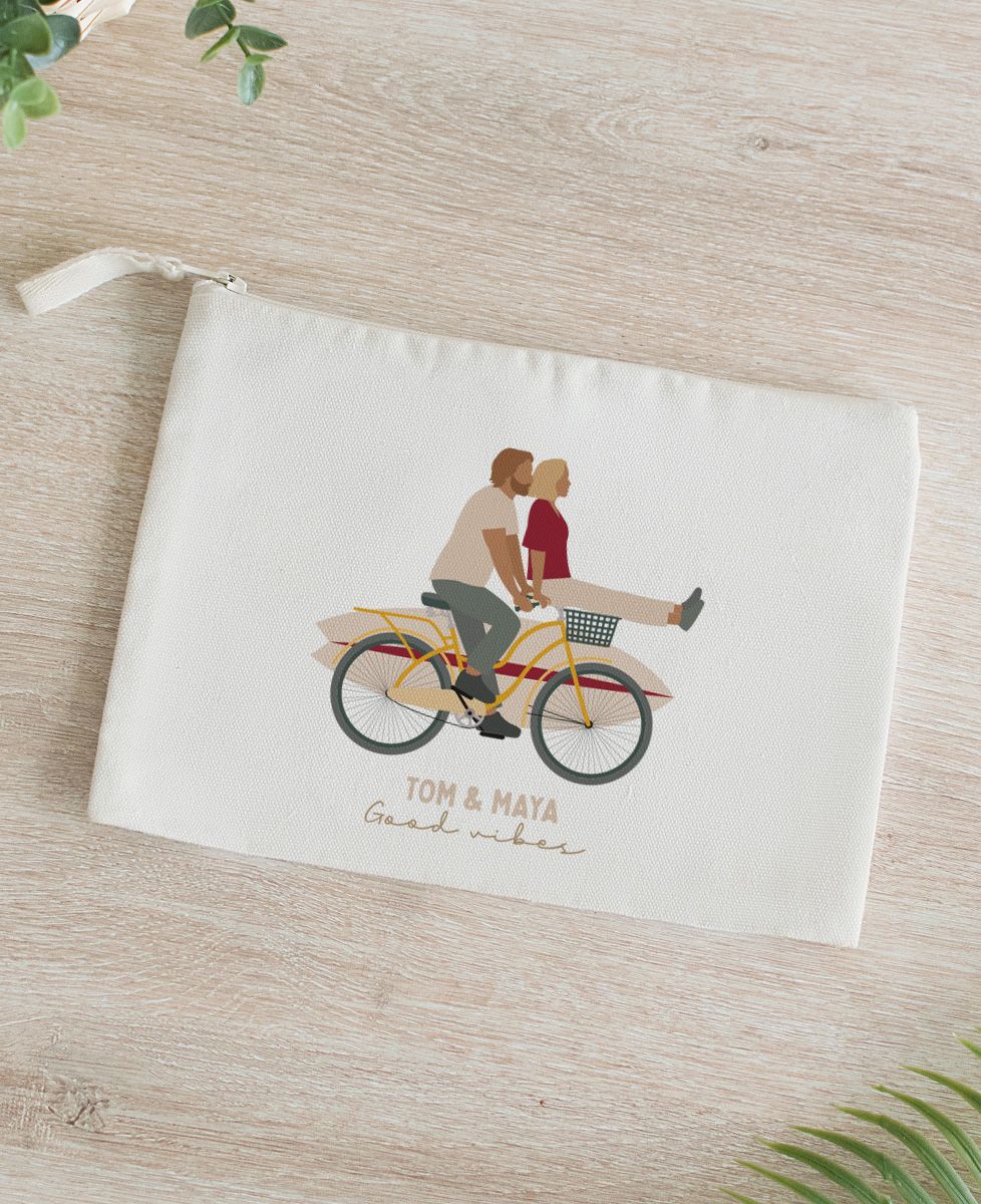 Personalisiertes Paar auf dem Fahrrad