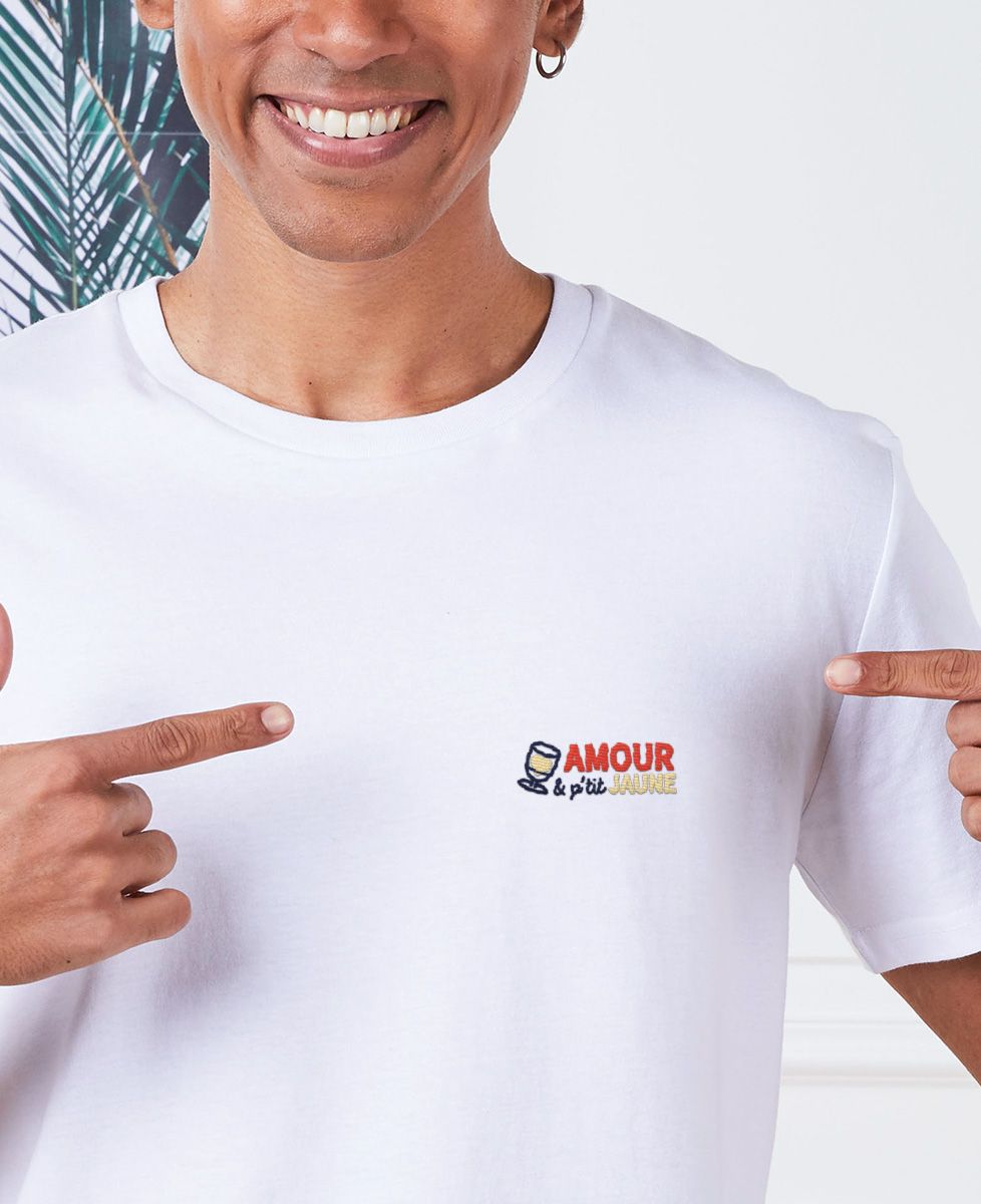 T-shirt homme Amour & p'tit jaune (brodé)