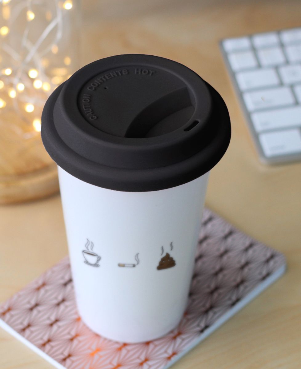 Mug take away Café clope caca
