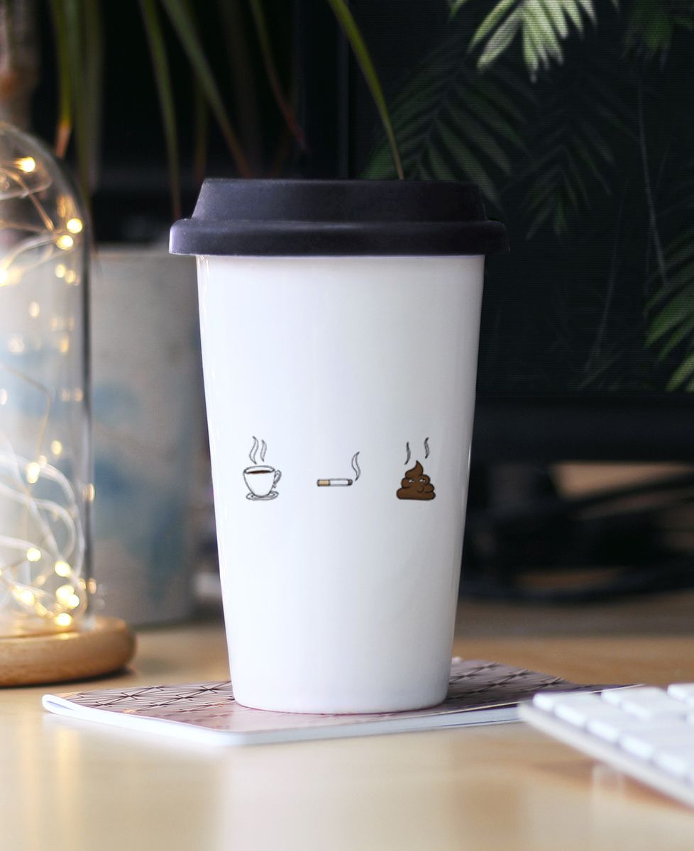Mug take away Café clope caca