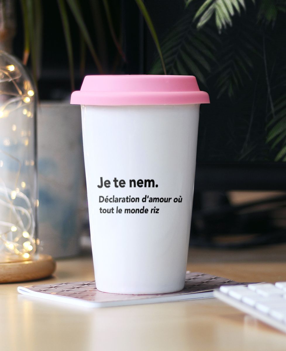 Mug take away Je te nem
