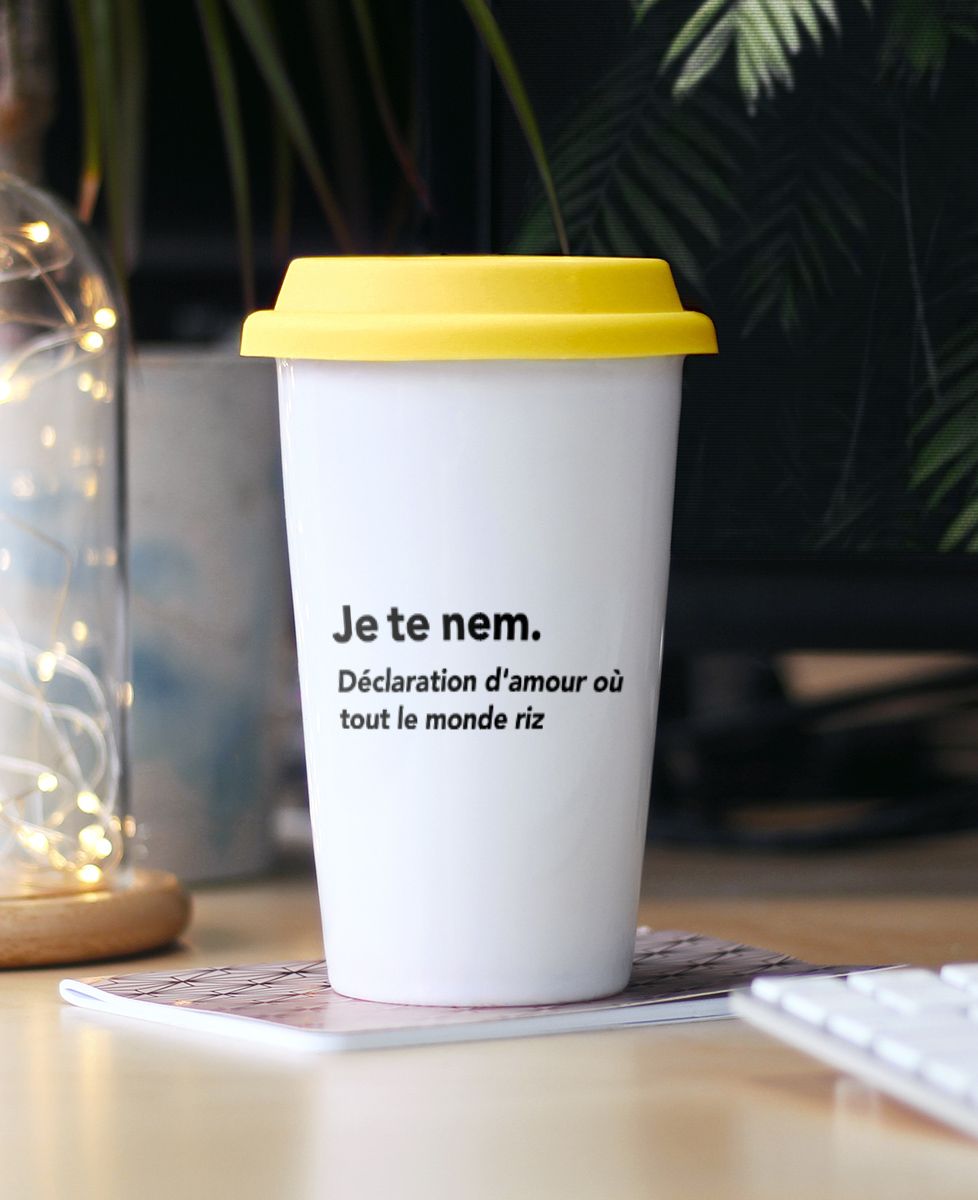 Mug take away Je te nem