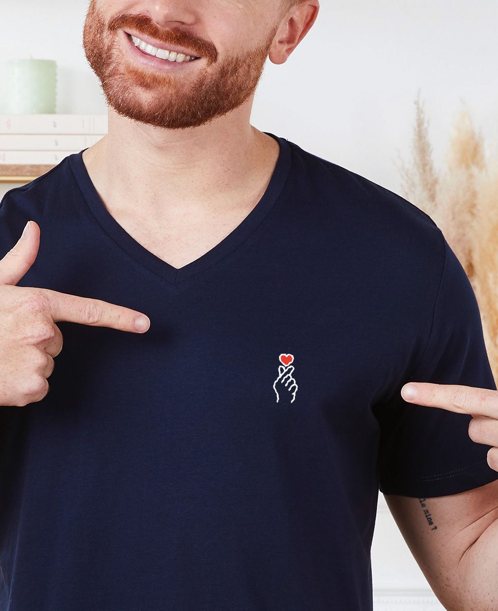 T-shirt homme Coeur coréen (brodé)