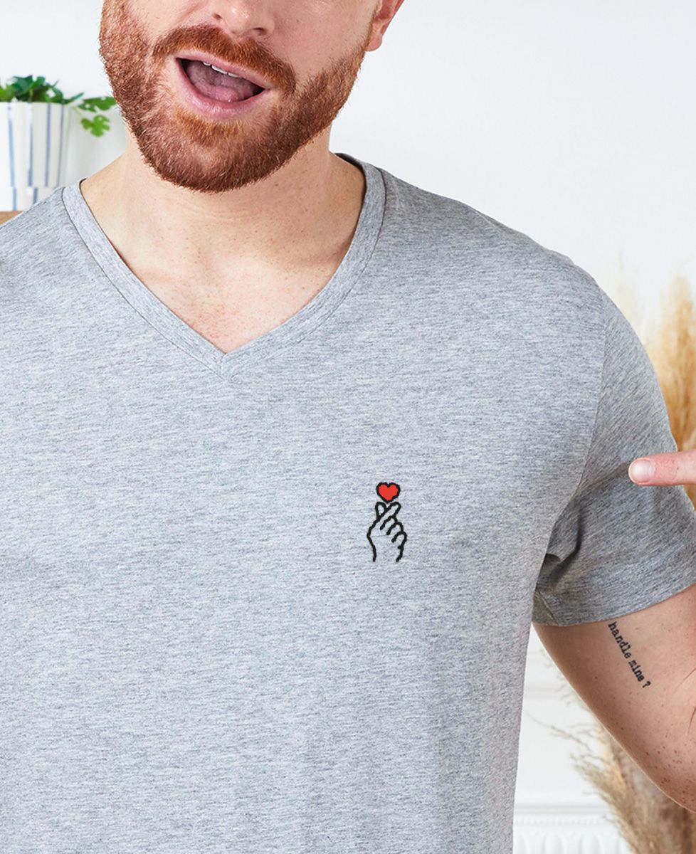 Coeur coréen (brodé) Monsieur TSHIRT