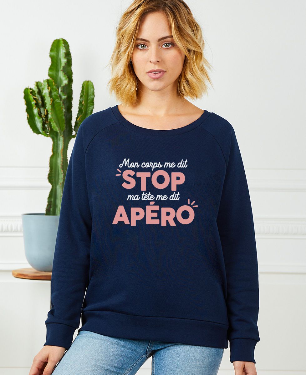 Sweatshirt femme Mon corps me dit stop
