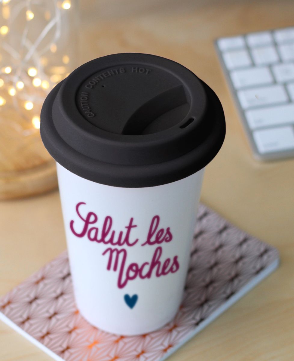 Mug take away Salut les moches coeur