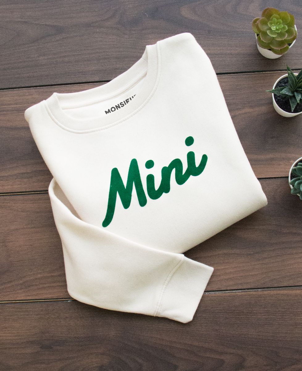Sweatshirt enfant Mini (effet velours vert)