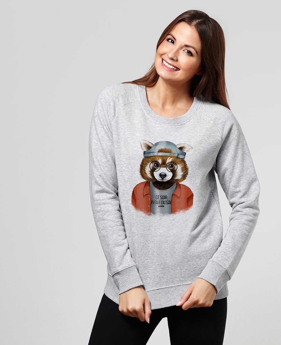 Sweatshirt femme Cool panda roux