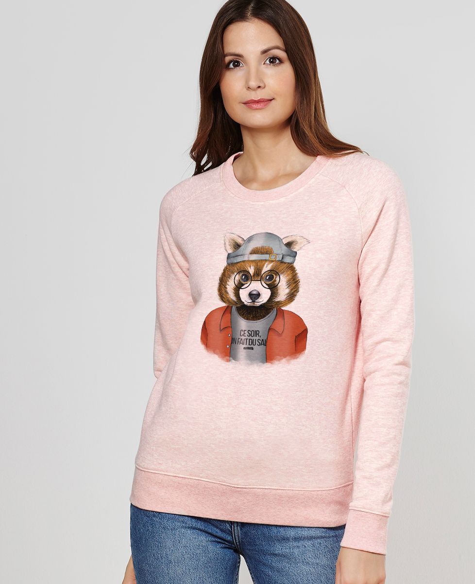 Sweatshirt femme Cool panda roux