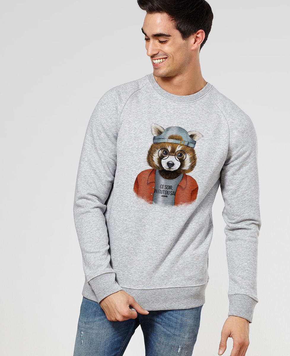 Sweatshirt homme Cool panda roux