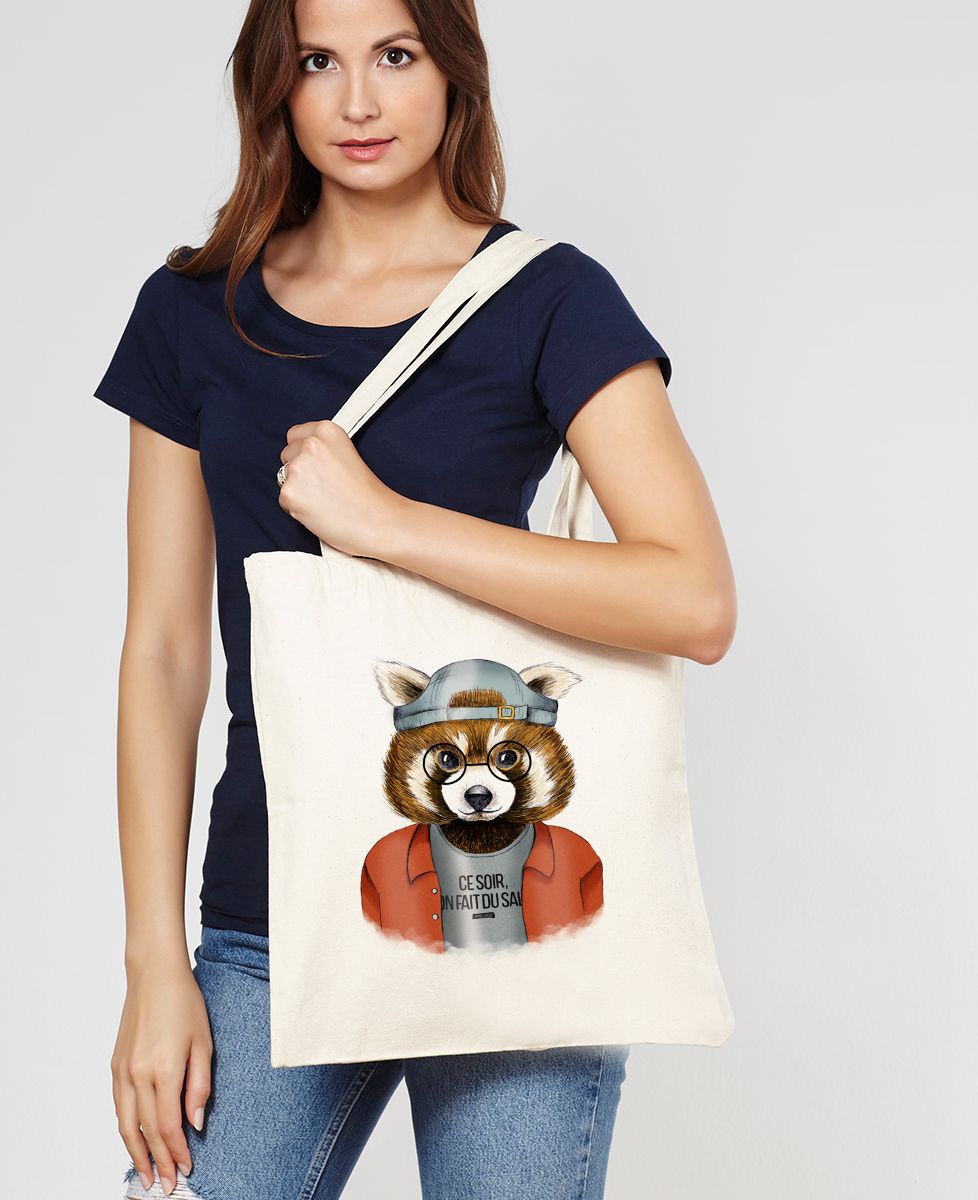 Tote bag Cool panda roux