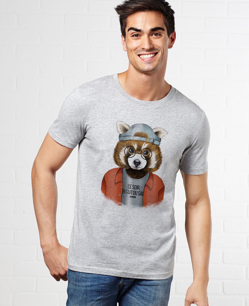 T-Shirt homme Cool panda roux
