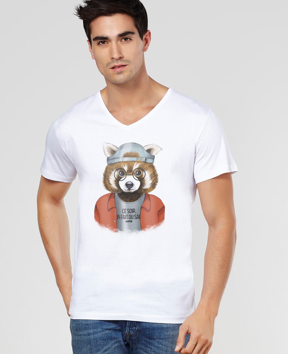T-Shirt homme Cool panda roux