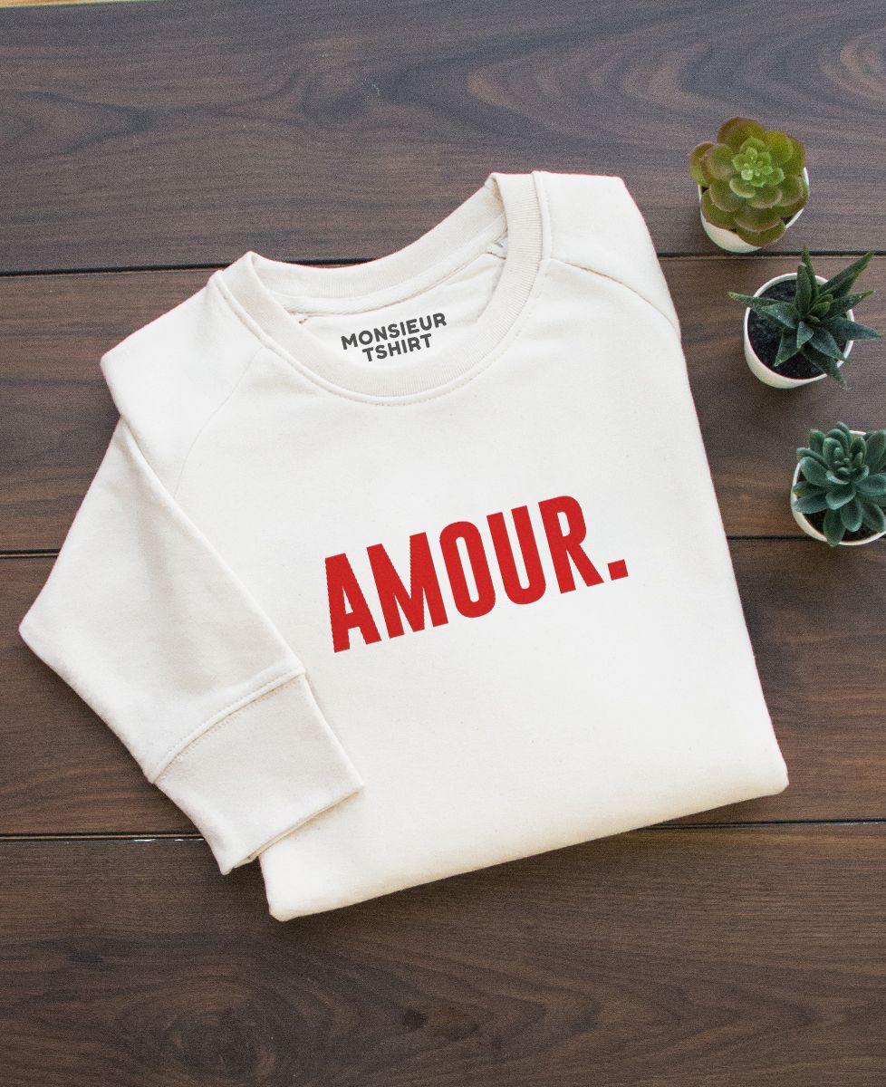 Sweatshirt homme Amour (effet velours) - Cadeaux Couple