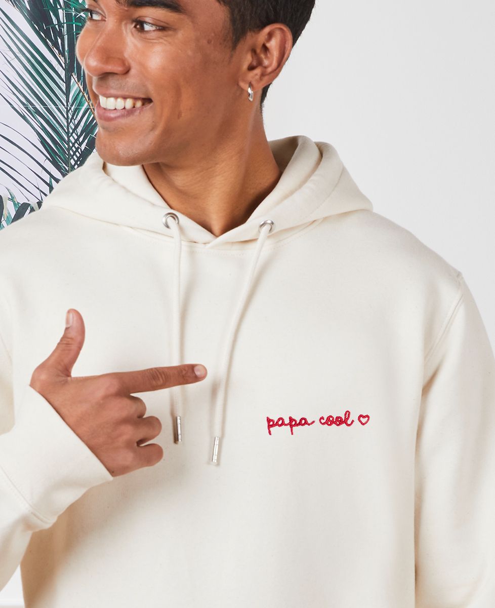 Hoodie homme Papa cool (brodé) - Cadeaux Papa, Cadeaux Maman