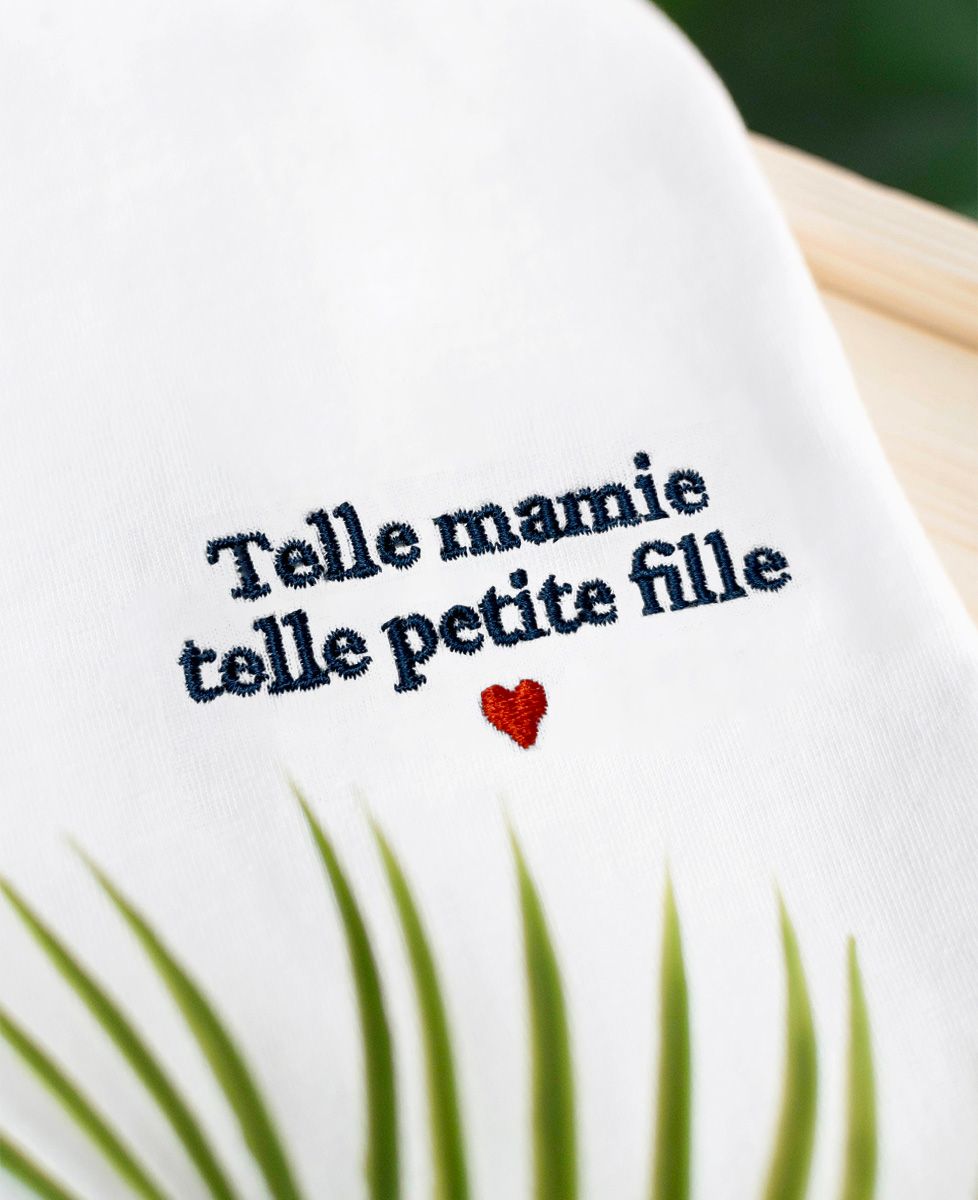 T-shirt femme Telle mamie telle petite fille (brodé) - Cadeaux Mamie