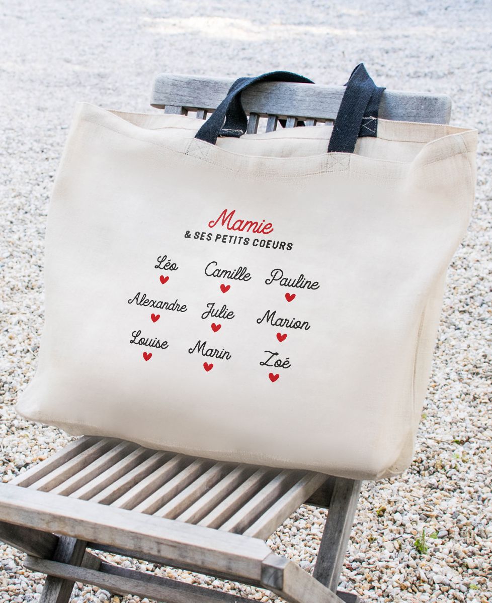 Fête Anniversaire Noël Tote Bag Brodé 'Mamie D'amour' - Cadeau Grand-Mère - Sac Cabas Avec Poche Toi Et Moi Fête Anniversaire Noël Tote Bag Brodé 'Mamie D'amour' - Cadeau Grand-Mère - Sac Cabas Avec Poche Toi Et Moi