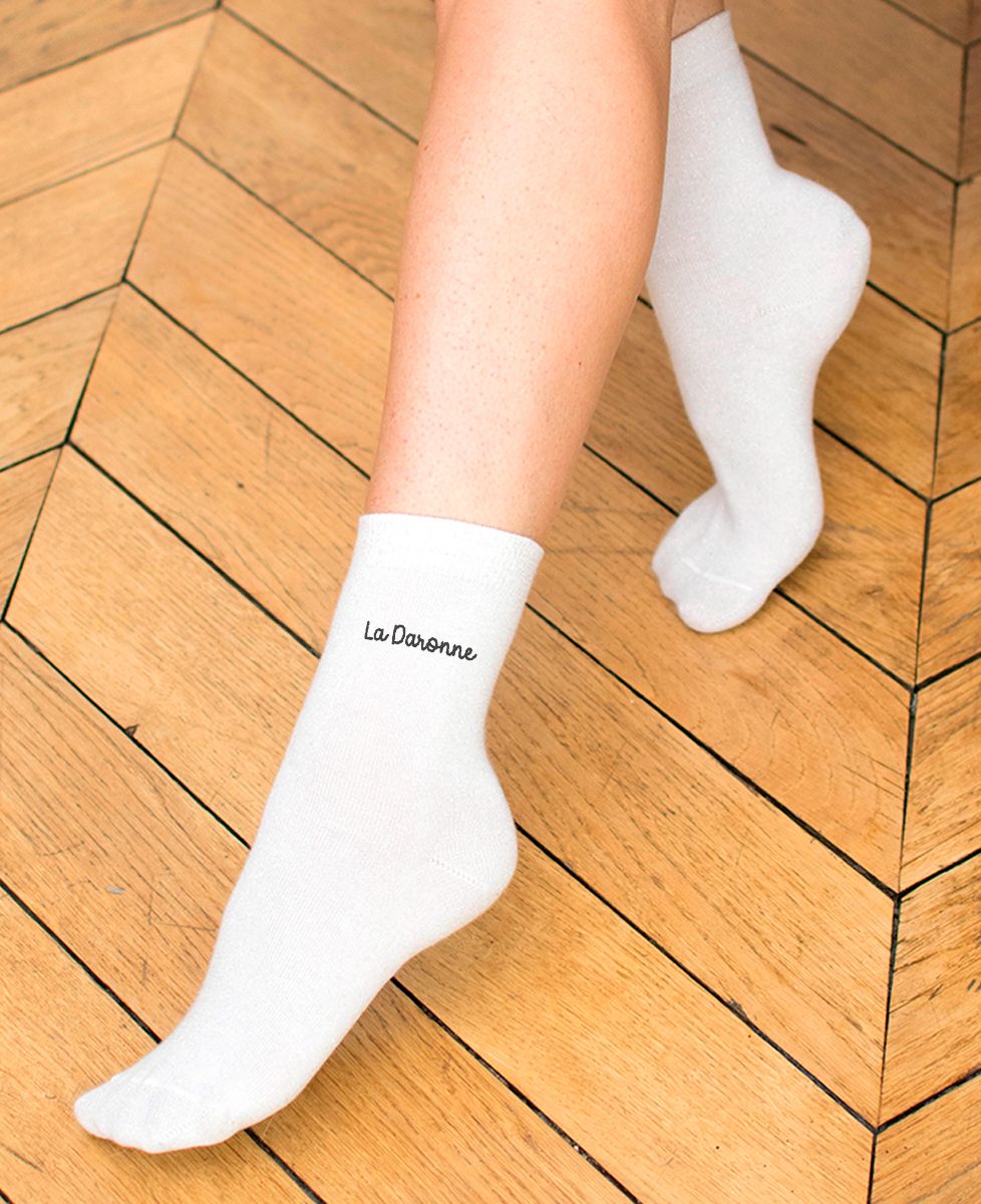 Chaussettes femme La Daronne (brodé) - Cadeaux Maman