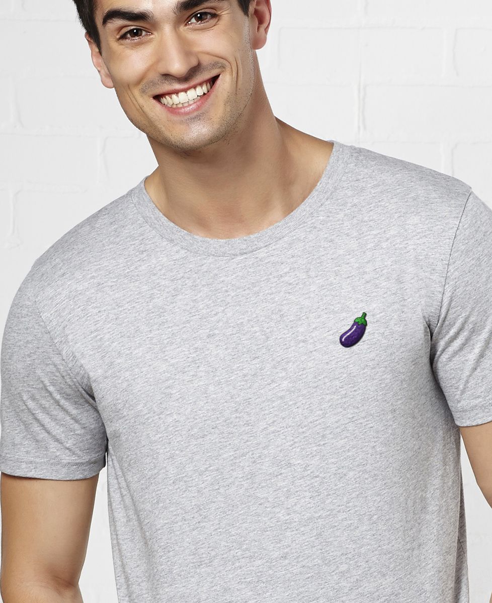 T-shirt homme Aubergine (brodé) - Cadeaux Couple