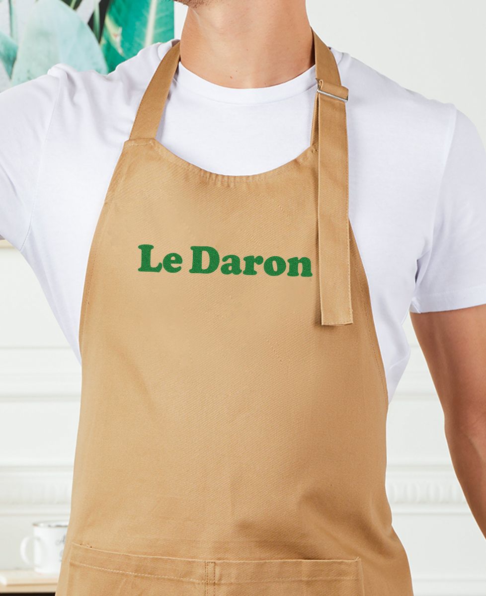 Tablier à poche Le Daron (effet velours) - Cadeaux Papa