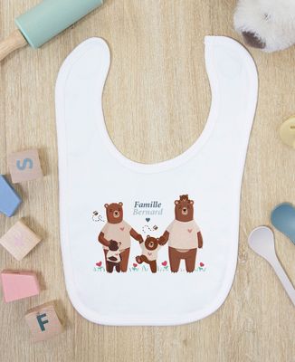 Bib Custom bear family - Gifts for Dad, Mom's gifts, Mom/Dad-to-be