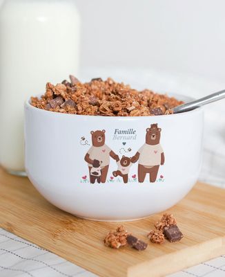 Bowl Custom bear family - Gifts for Dad, Mom's gifts, Mom/Dad-to-be