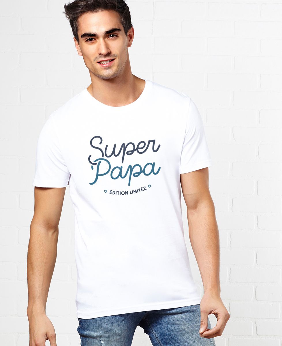 T-shirt homme Super Papa (Edition limitée) - Cadeaux Papa
