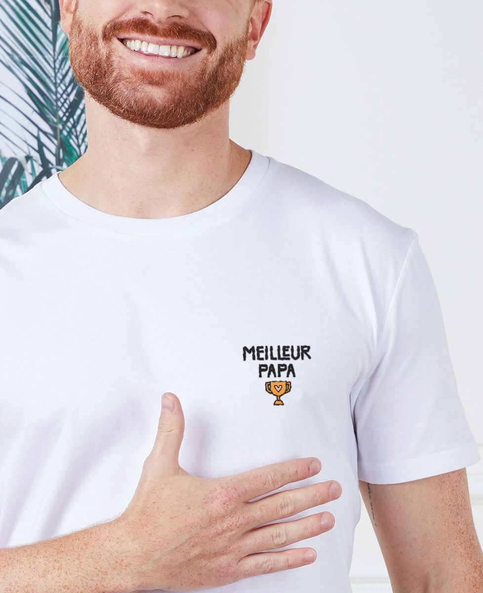 Papa Meilleur T Shirt Blanc Homme Tee Shirt Homme Fête Des Pères T