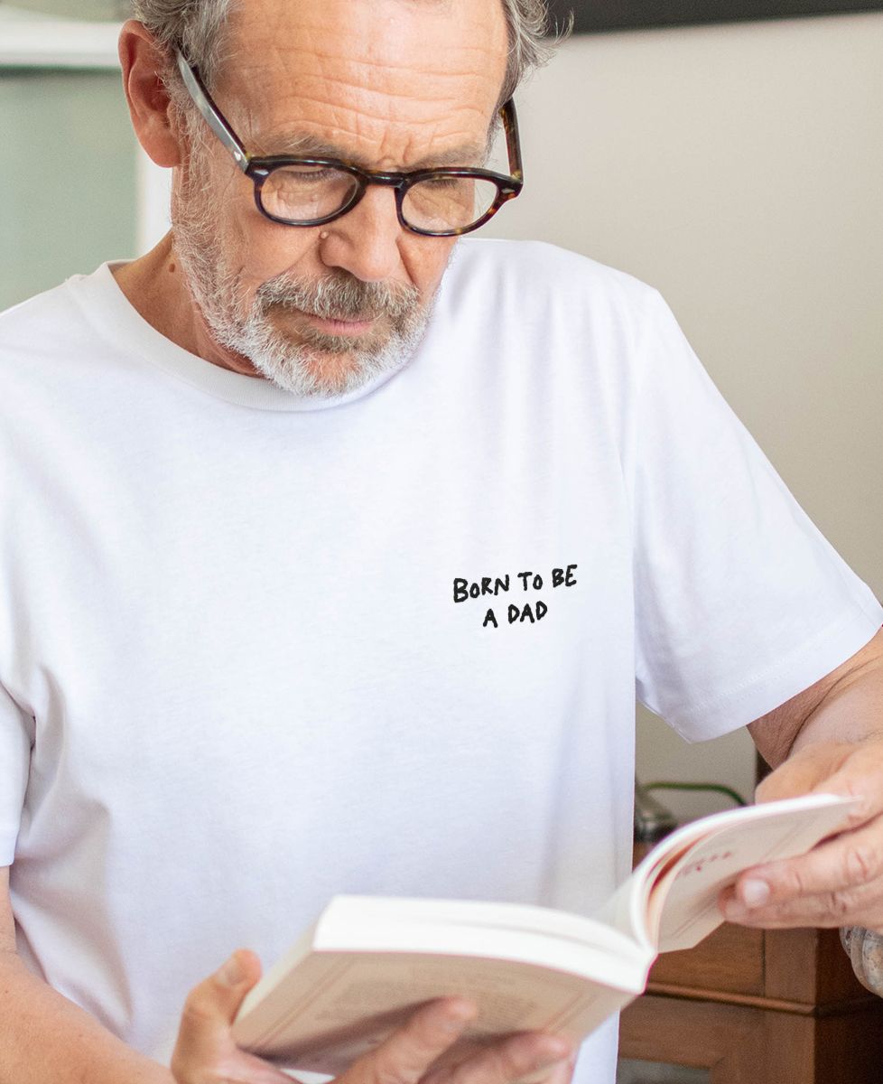 T-Shirt für Männer Born to be a dad (gestickt) - Papa-Geschenke