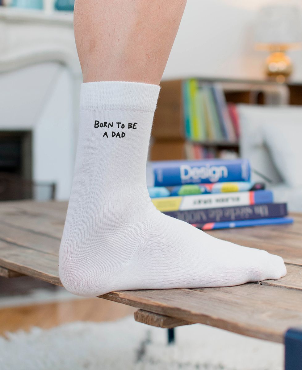 Men's socks Born to be a dad (embroidered) - Gifts for Dad