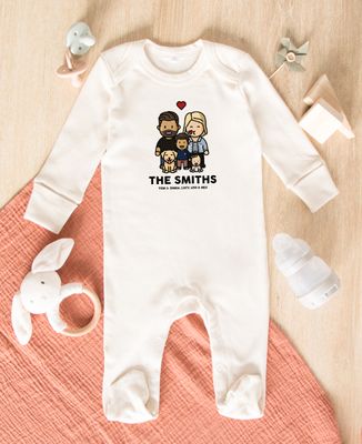 Baby pyjamas Family figure personalized - Gifts for Dad, Mom's gifts