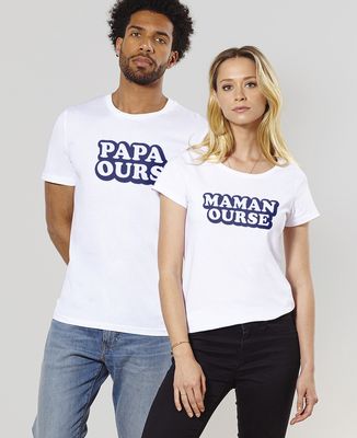 T-shirt homme Papa ours - Cadeaux Papa, Cadeaux Maman, Duo assortis