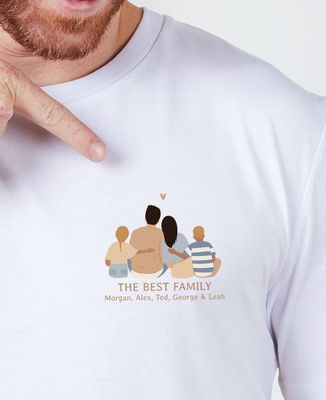 T-shirt per lui Famiglia di schiena personalizzata