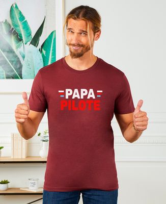 T-shirt Homme 'Pilote Papa' - Cadeau Fête Des Pères, Coton, Fabrication USA, Neuf Avec étiquettes