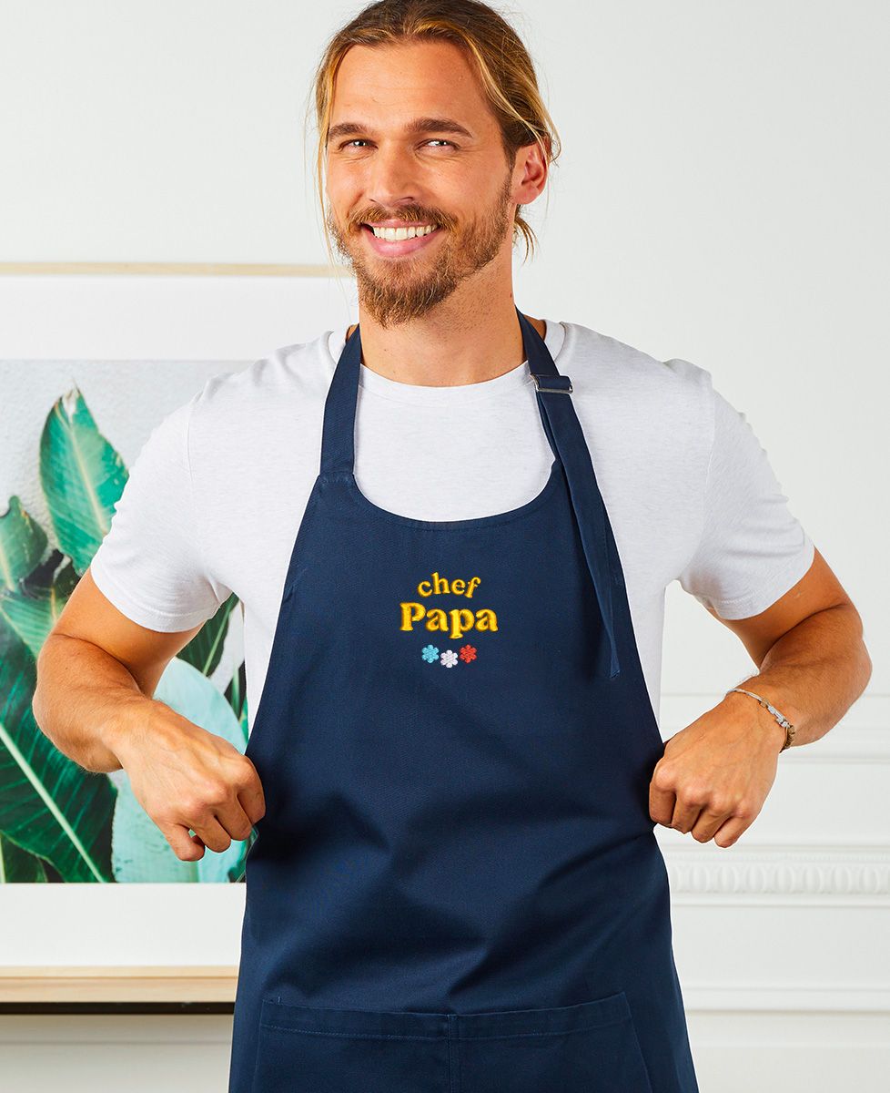 Tablier à poche Chef papa (brodé) - Cadeaux Papa