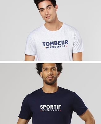T-Shirt homme De père en fils personnalisé