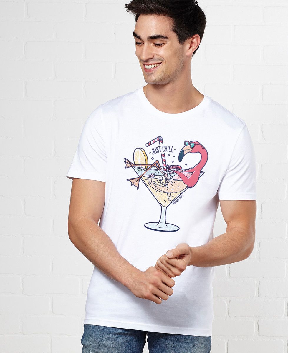 T-shirt homme Flamant rose chill - Apéro, Animaux