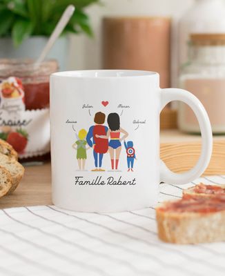 Mug Famille super-héros personnalisé