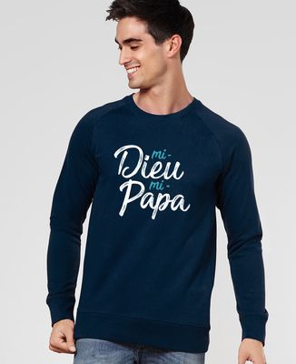 Sweatshirt homme Mi-Dieu Mi-Papa