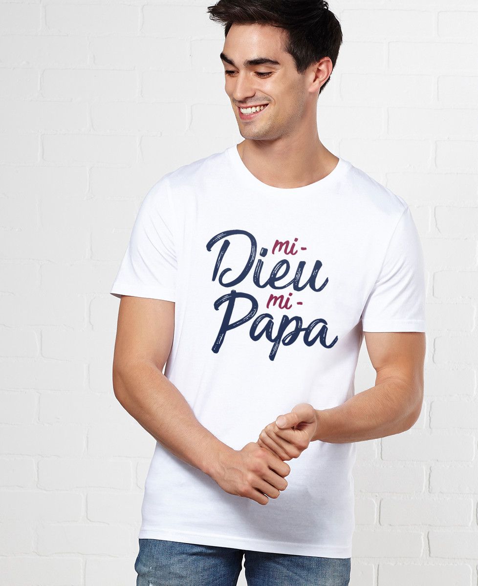 T-Shirt homme Mi-Dieu Mi-Papa