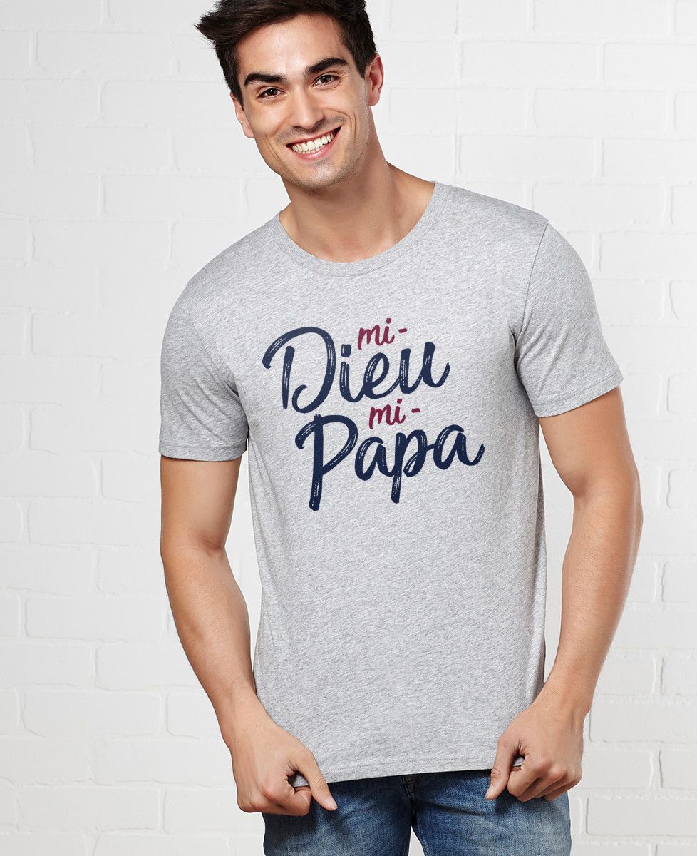 T-Shirt homme Mi-Dieu Mi-Papa