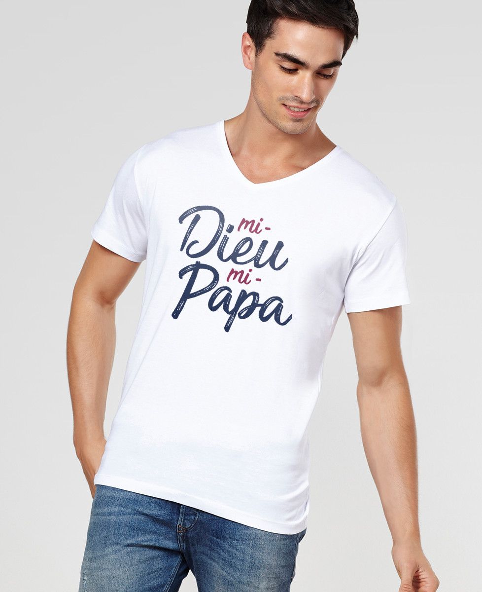 T-Shirt homme Mi-Dieu Mi-Papa
